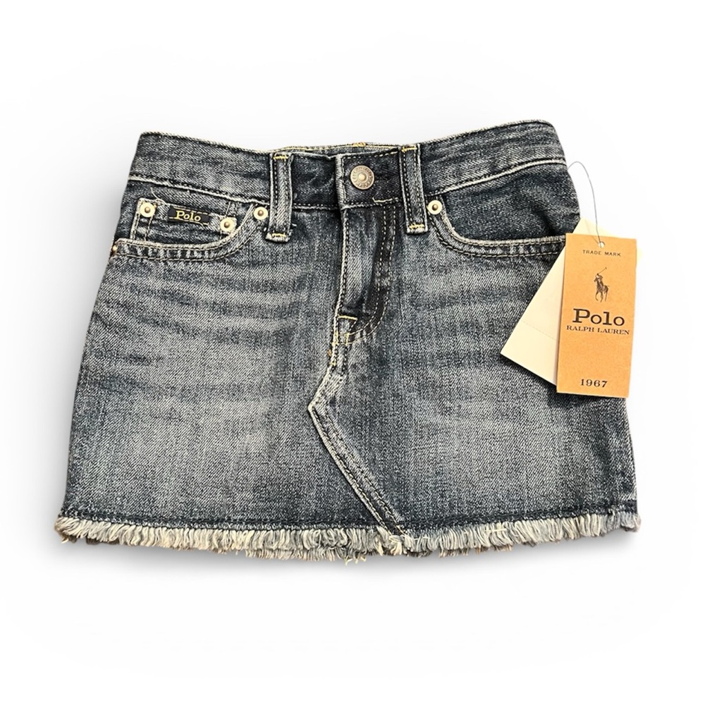🆕 Ralph Lauren Fringe Denim Skirt Toddler Size 3